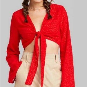 Wild Fable Front Knot Long Sleeve Top